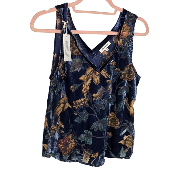 Another Love Acacia Burnout Floral Velvet Tank Top New - Picture 3 of 11